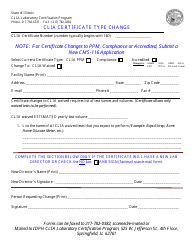 Document preview: Clia Certificate Type Change Form - Illinois