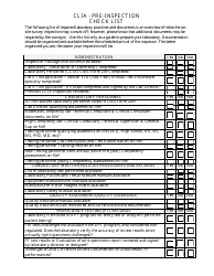 Document preview: Clia - Pre-inspection Check List - Illinois