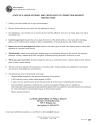 Document preview: State of Illinois Affidavit and Certificate of Correction Request - Illinois