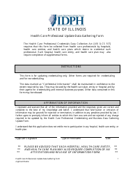 Document preview: Health Care Professional Update Data Gathering Form - Illinois