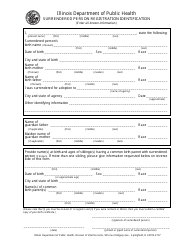 Document preview: Surrendered Person Registration Identification Form - Illinois