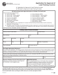 Form 16-670 Application for Approval of Lead Training Courses - Illinois