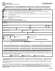 Document preview: Application for Lead Abatement Contractor Licensure and Renewal - Illinois