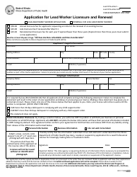 Form IOCI17-558 Application for Lead Worker Licensure and Renewal - Illinois