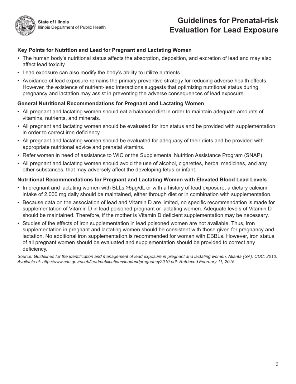 Prenatal-Risk Evaluation for Lead Exposure - Illinois, Page 4