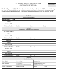 Form IL-482-1057 Manufactured Housing Consumer Complaint Form - Illinois