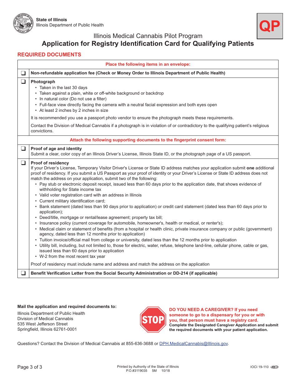 Illinois Application for Qualifying Patient Registry Identification