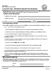 Document preview: Form IL482-0669 Long-Term Care - Alzheimer's Special Care Disclosure - Illinois