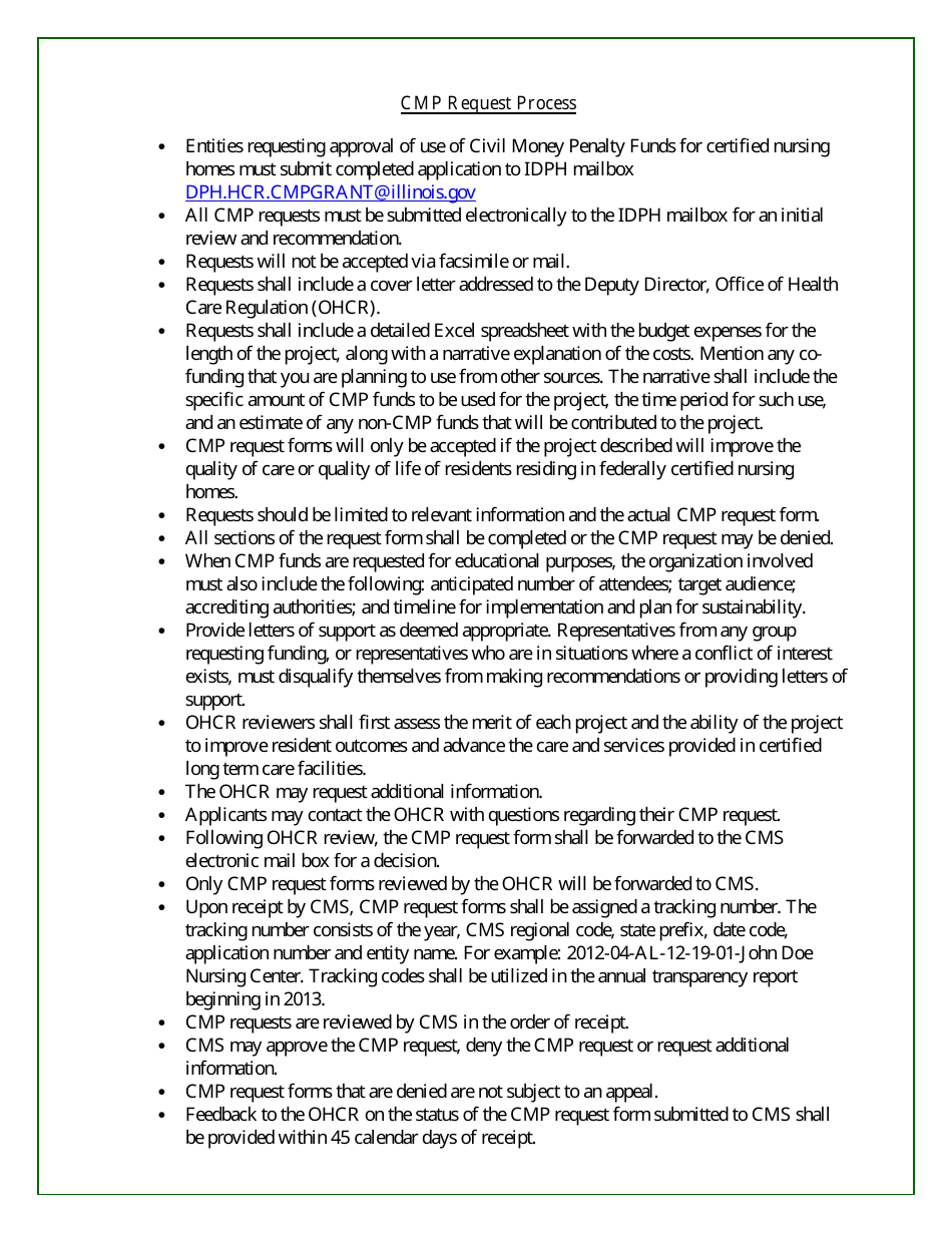 State Request for Approval of Use of Civil Money Penalty Funds - Illinois, Page 3