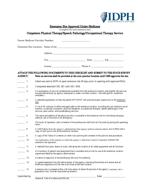 Extension Site Approval Under Medicare - Illinois Download Pdf