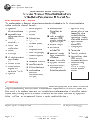 Reviewing Physician Written Certification Form for Qualifying Patients Under 18 Years of Age - Illinois, Page 2