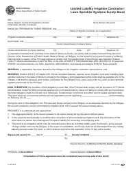 Document preview: Form IL482-0689 Limited Liability Irrigation Contractor - Lawn Sprinkler Systems Surety Bond - Illinois