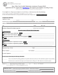 Document preview: Ryan White Part B Adap Medication Assistance Program (Map) Application for Pre Approval of Mepron (Atovaquone) Prescription Exceeding 21 Days - Illinois