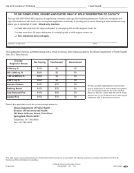Form IL482-0105 Application for Swimming Facility License - Illinois, Page 2
