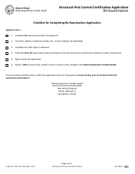 PCO Form 1984-3 (IL482-154) Structural Pest Control Certification Application Re-examination - Illinois, Page 3