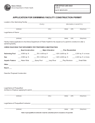Form IL482-0107 Application for Swimming Facility Construction Permit - Illinois