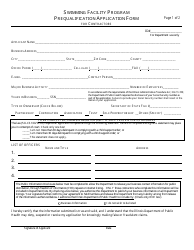 Prequalification Application Form for Contractors - Swimming Facility Program - Illinois, Page 3