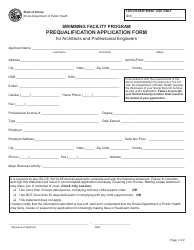 Swimming Facility Program Prequalification Application Form for Architects and Professional Engineers - Illinois, Page 3