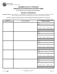 Swimming Facility Program Prequalification Application Form for Architects and Professional Engineers - Illinois, Page 4