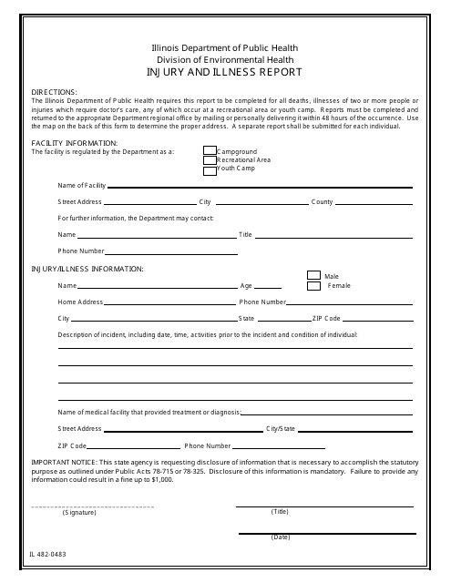 Form IL482-0483  Printable Pdf