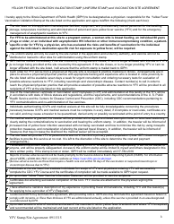 Yellow Fever Vaccination Stamp (Uniform Stamp) and Vaccination Site Agreement - Illinois, Page 3