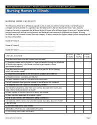 Document preview: Nursing Home Checklist - Illinois