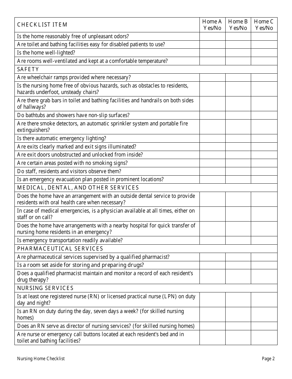 Illinois Nursing Home Checklist - Fill Out, Sign Online and Download ...