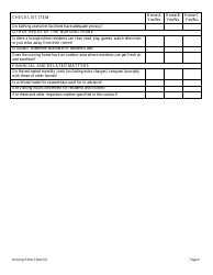 Nursing Home Checklist - Illinois, Page 4