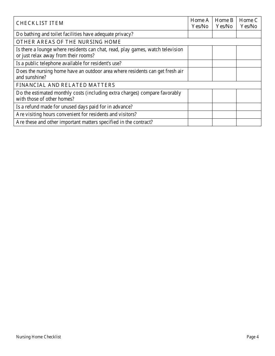 Illinois Nursing Home Checklist - Fill Out, Sign Online and Download ...