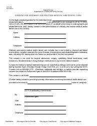 Form CFS415 &quot;Consent for Ordinary and Routine Medical and Dental Care&quot; - Illinois