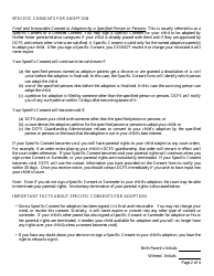 Form CFS403-C Birth Parents&#039; Rights and Responsibilities in Illinois for Final and Irrevocable Consents to Adoption by a Specified Person or Persons - Dcfs Cases - Illinois, Page 2
