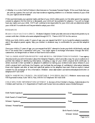 Form CFS403-C Birth Parents&#039; Rights and Responsibilities in Illinois for Final and Irrevocable Consents to Adoption by a Specified Person or Persons - Dcfs Cases - Illinois, Page 4