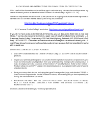Form CFS583-A Certification of Inspection for Unsafe Children&#039;s Products (Facilities) - Illinois, Page 2