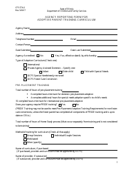 Document preview: Form CFS574-2 Agency Reporting Form for Adoptive Parent Training Curriculum - Illinois