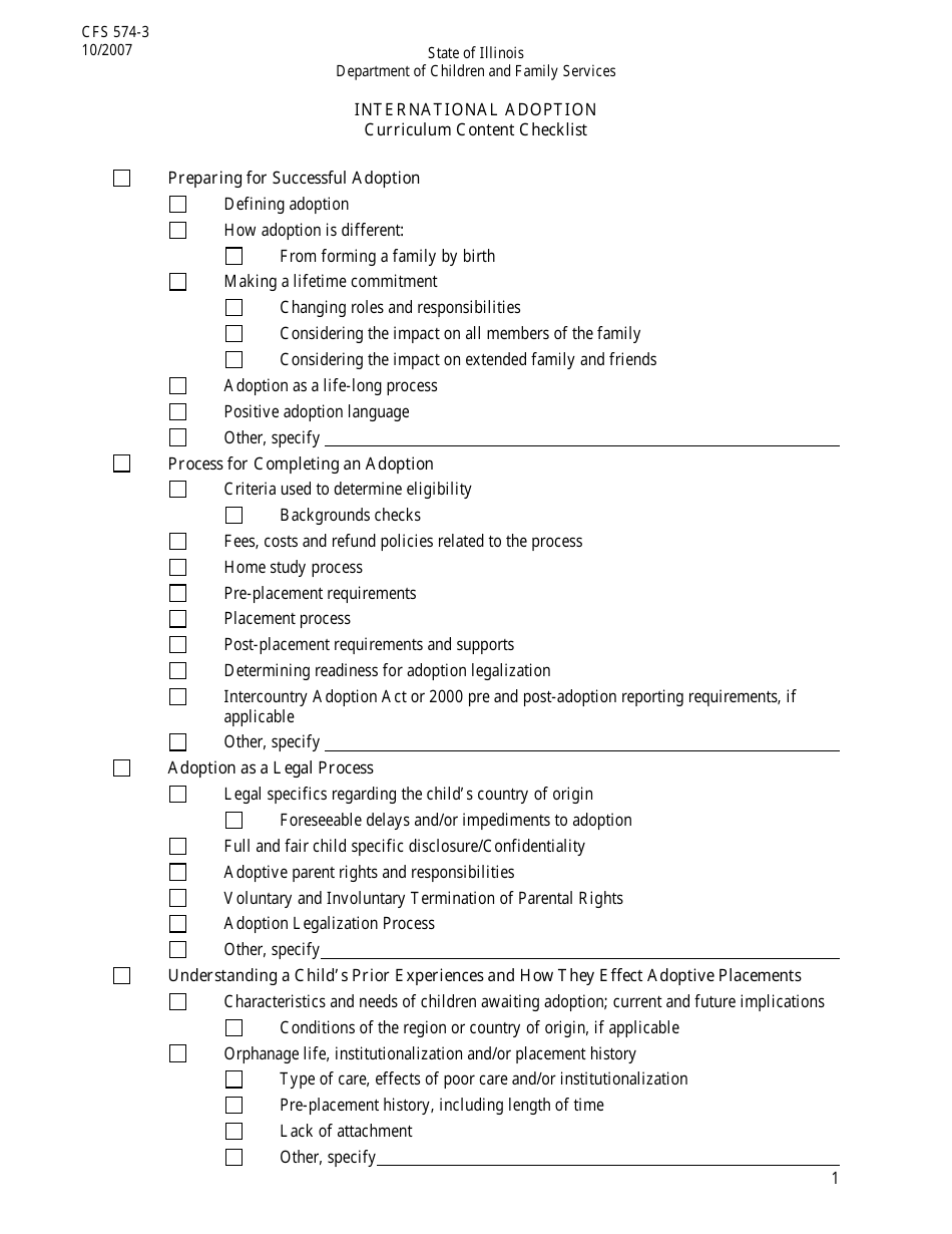 Form CFS574-2 Agency Reporting Form for Adoptive Parent Training Curriculum - Illinois, Page 3