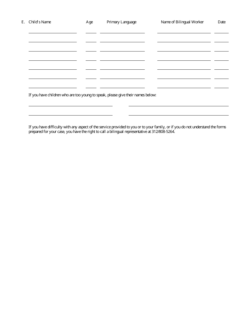 Form CFS1000-1 Hispanic Client Language Determination Form - Illinois, Page 2
