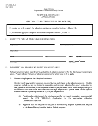 Form CFS1800-B-A Adoption Assistance Application - Illinois