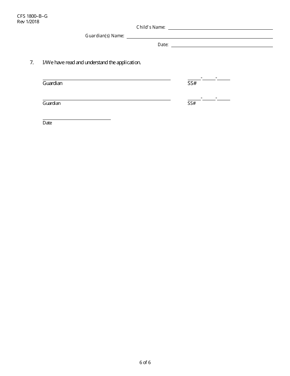 Form CFS1800-B-G Subsidized Guardianship Application - Illinois, Page 6