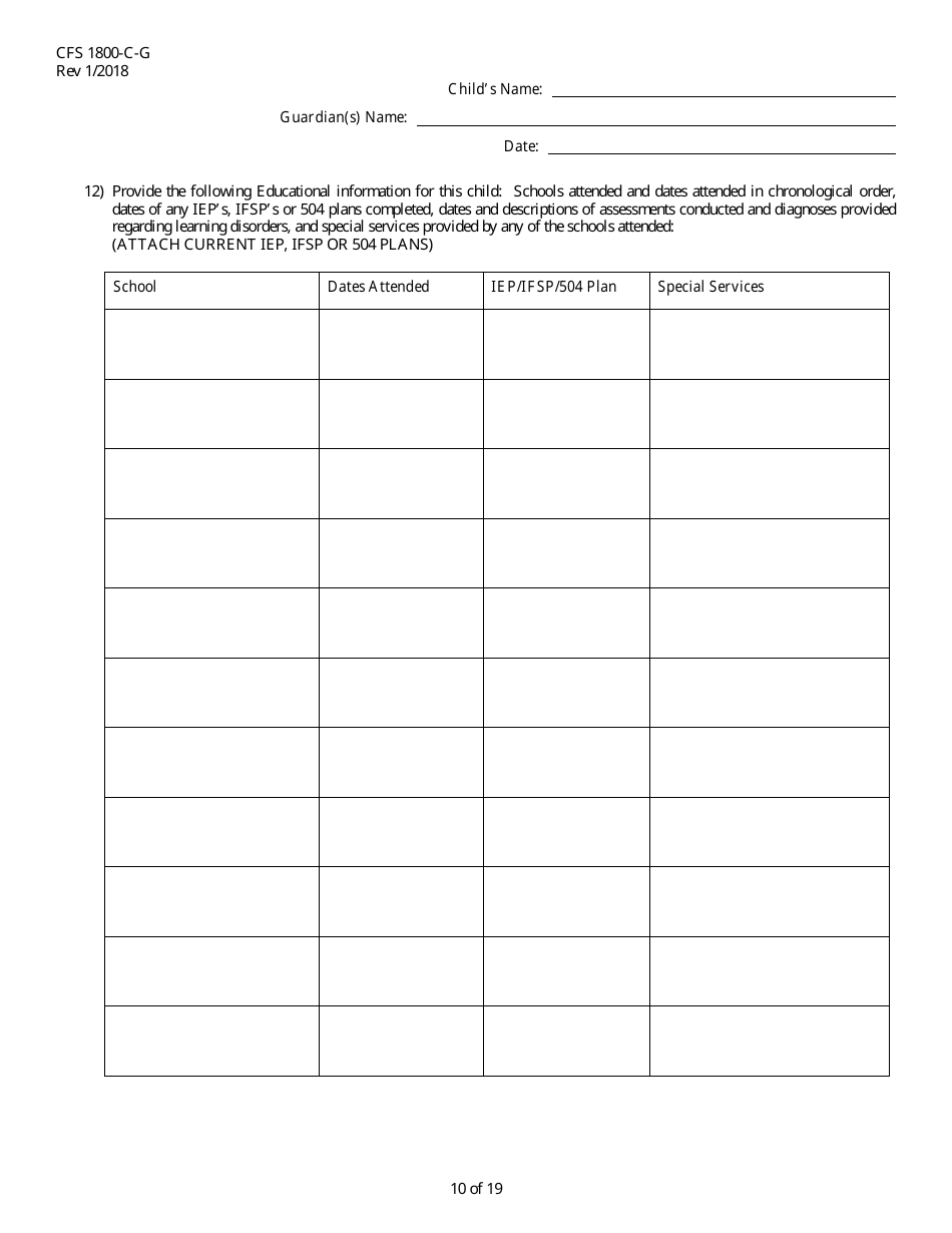 Form CFS1800-C-G Subsidized Guardianship Agreement - Illinois, Page 10