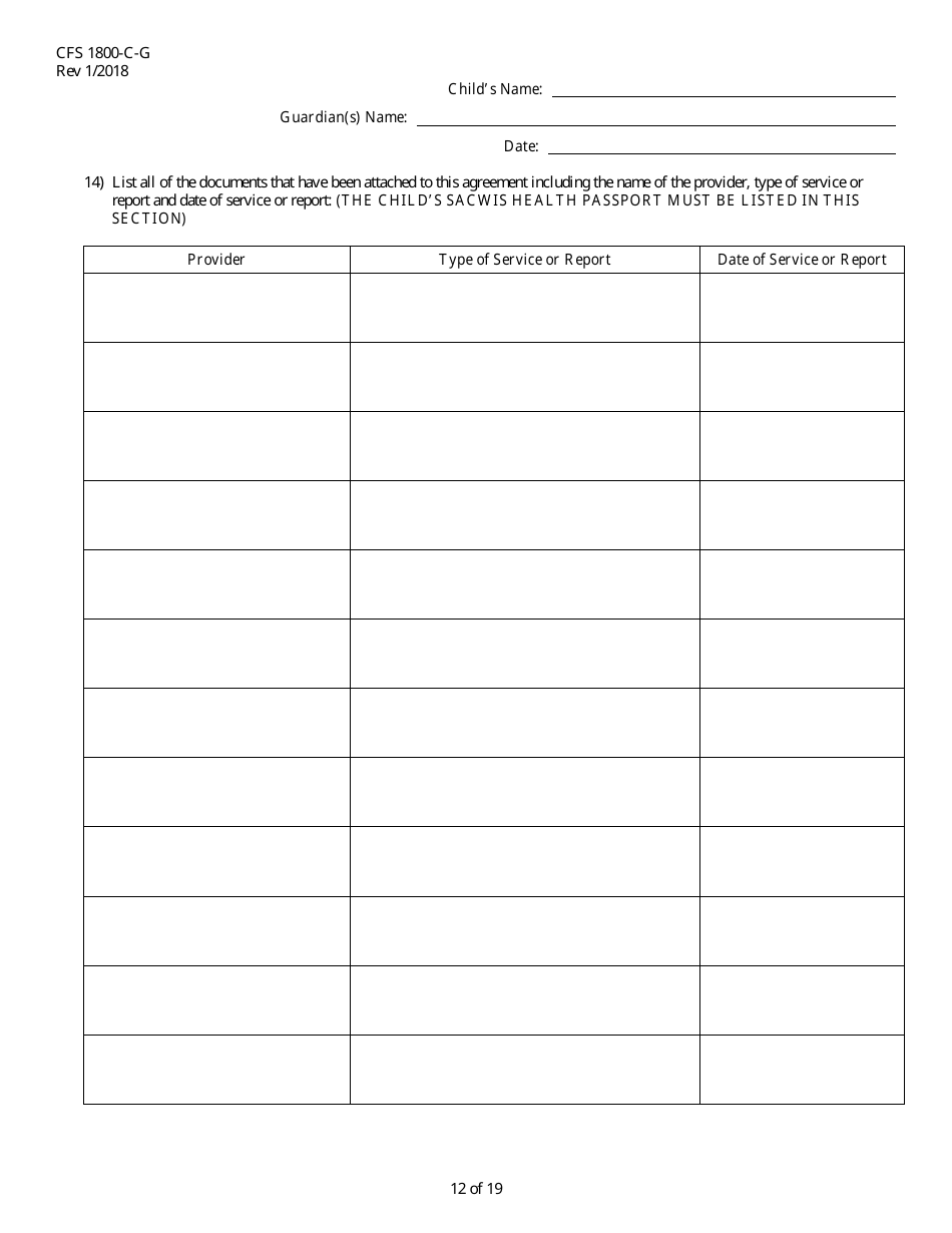 Form CFS1800-C-G Subsidized Guardianship Agreement - Illinois, Page 12