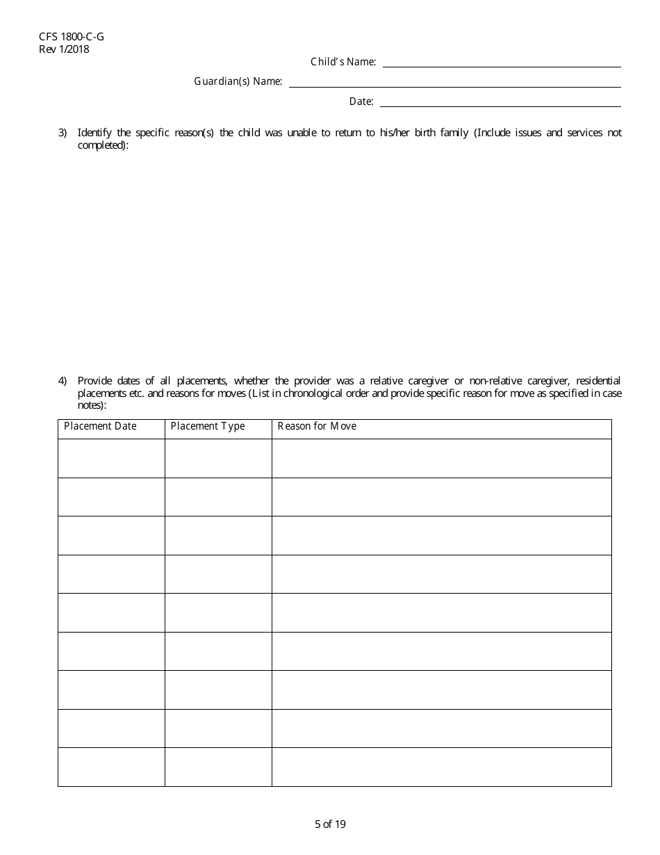 Form CFS1800-C-G Subsidized Guardianship Agreement - Illinois, Page 5