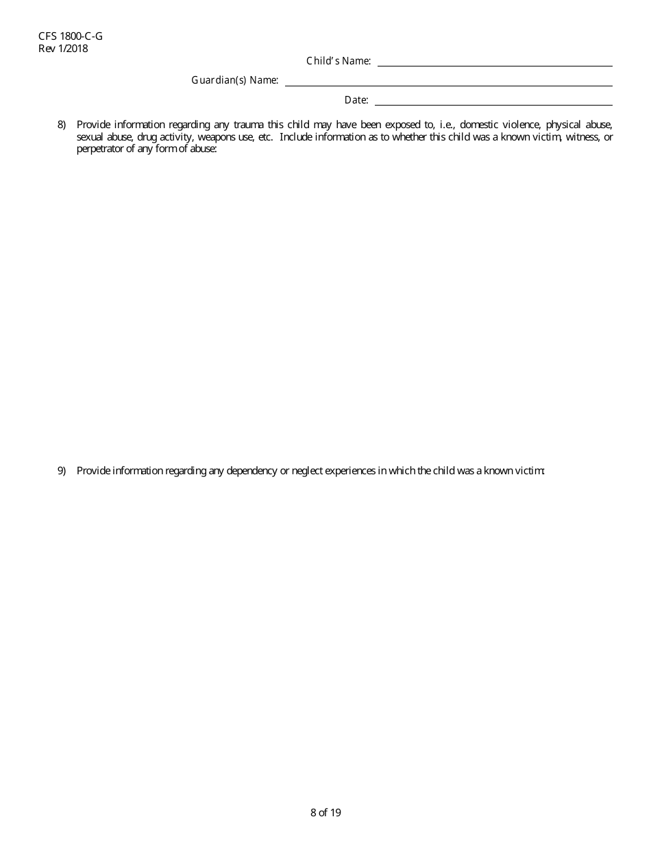 Form CFS1800-C-G Subsidized Guardianship Agreement - Illinois, Page 8