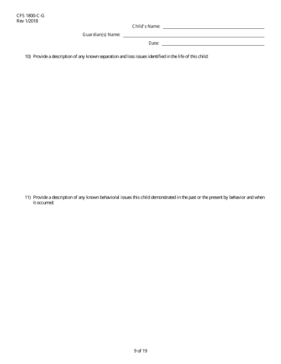 Form CFS1800-C-G Subsidized Guardianship Agreement - Illinois, Page 9