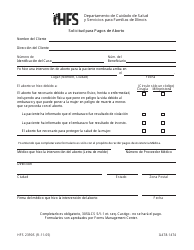 Formulario HFS2390S (IL478-1474) Solicitud Para Pagos De Aborto - Illinois (Spanish)