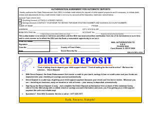 Form SDU-012 Authorization Agreement for Automatic Deposits - Illinois
