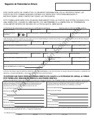 Document preview: Formulario HFS3416DS Negacion De Paternidad En Illinois - Muestra - Illinois (Spanish)
