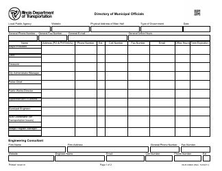 Document preview: Form BLR00400 Directory of Municipal Officials - Illinois