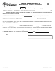 Document preview: Form BLR02120 Resolution Requesting Consent to the Reappointment of the Incumbent as County Engineer - Illinois