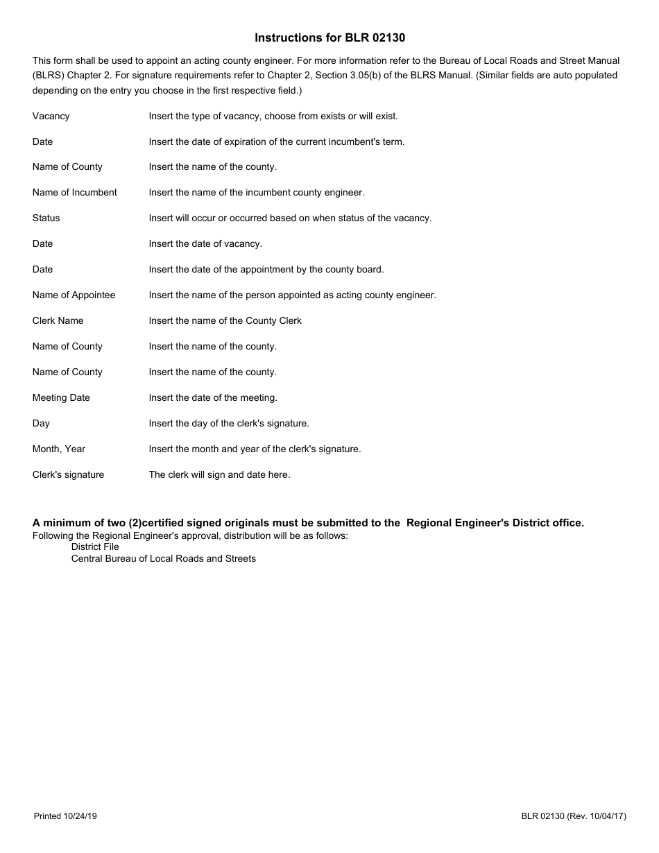 Form BLR02130 Resolution Requesting Consent to the Appointment of an Acting County Engineer - Illinois, Page 2