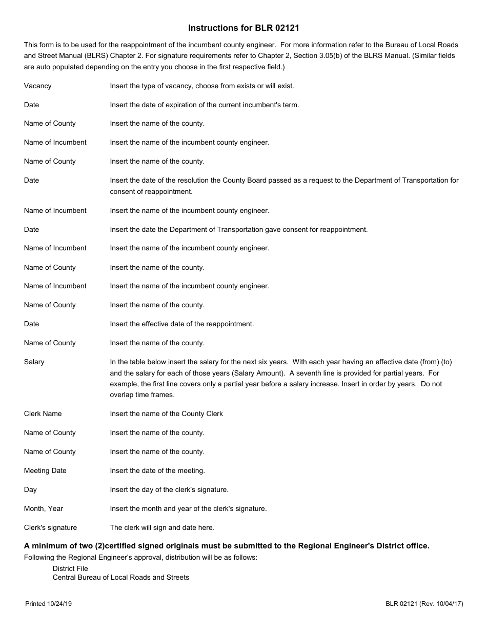 Form BLR02121 Resolution Reappointing County Engineer - Illinois, Page 2